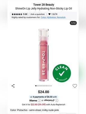 Tower 28 Lip Gloss in Soft Rose Pink (pistashio)